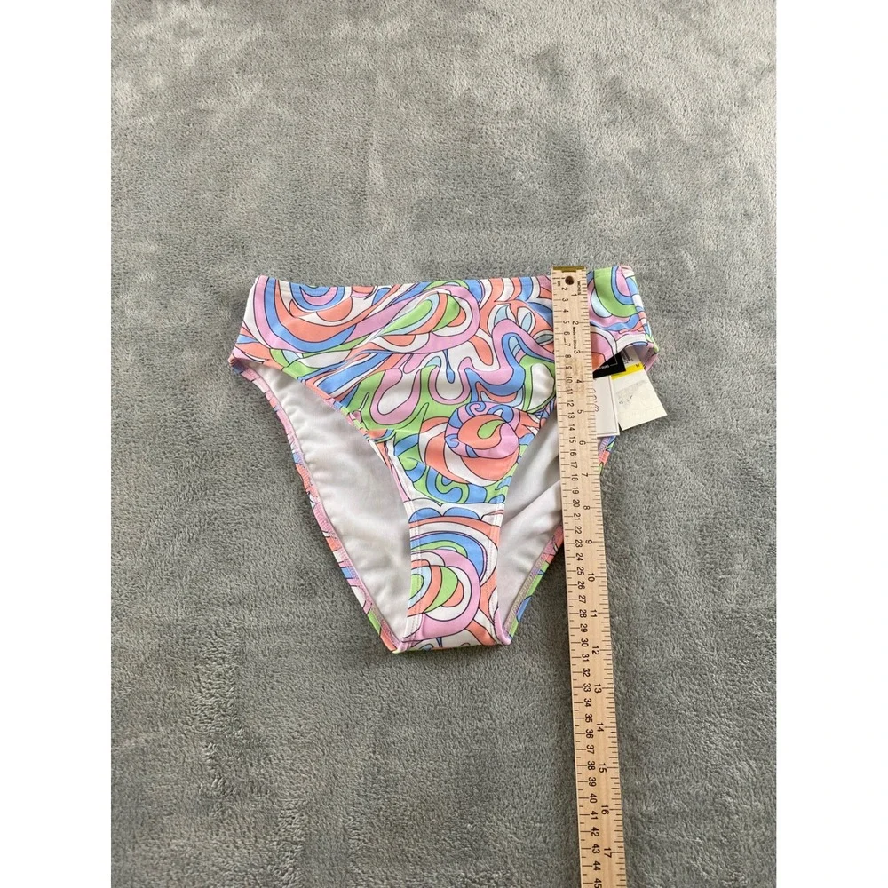 Salt + Cove Womens High Waist Bikini‎ Bottoms Psychedelic Swirl Multi Color Sz M